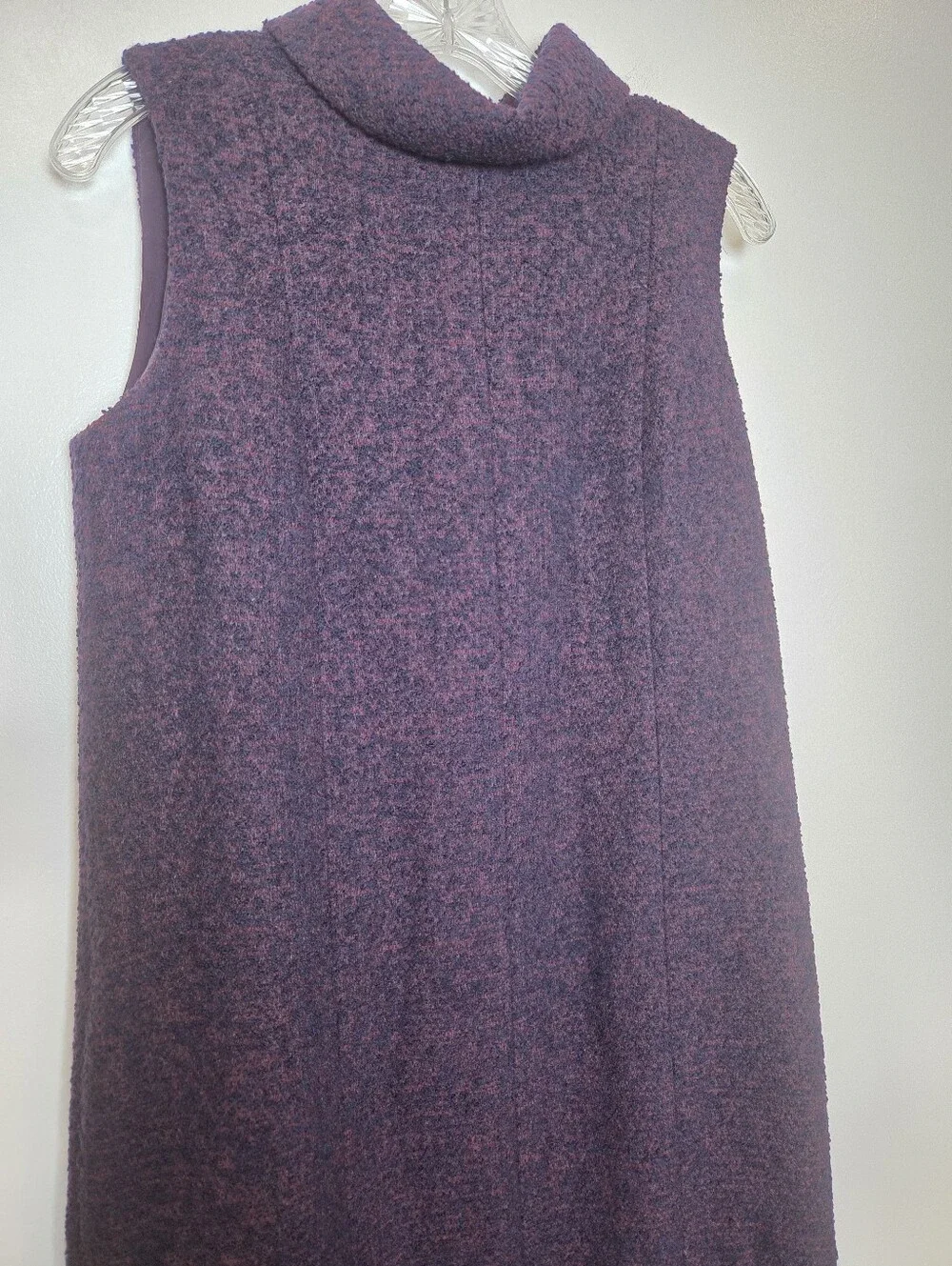 CHANEL Purple Wool Sheath Dress Cashmere Silk Designer Quiet Luxury EU 42